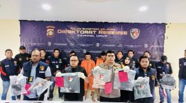 Saat gelar ekspose terkait ungkap kasus Curas yang menewaskan mahasiswa, bertempat di Mapolda Sumsel,