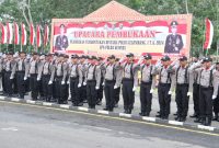 Calon Bintara Polri saat upacara di Sekolah Polisi Negara (SPN) Betung, Sumatera Selatan.
