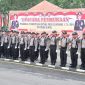 Calon Bintara Polri saat upacara di Sekolah Polisi Negara (SPN) Betung, Sumatera Selatan.