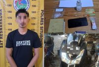 Terduga pelaku berikut barang bukti yang telah diamankan oleh Satresnarkoba Polres Situbondo. 