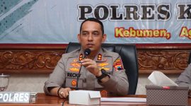 Kapolres Kebumen AKBP Recky saat Konferensi Pers di Polres Kebumen