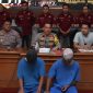 Kapolres Kebumen AKBP Recky saat konferensi pers dengan menghadirkan tersangka di Gedung Tribrata Polres Kebumen.