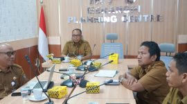 Rakor Pengendalian Inflasi Daerah secara zoom meeting, dari Ruang MPC Bappeda Merangin, Senin (23/9).