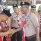 Pj Bupati Merangin Jangcik Mohza di lokasi Bumi Perkemahan Pramuka Desa Sungai Ulak Kecamatan Nalo Tantan, dalam kegiatan Kemah Bhakti Penggalang Kwarcab Pramuka Merangin 2024.
