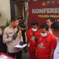 Kapolres Pasuruan Kota AKBP Davis Busin Siswara, S.I.K., M.I.Kom., saat konferensi pers terkait ungkap kasus tindak pidana perjudian. 