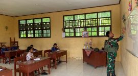 Satgas Yonif 642/Kps melaksanakan kegiatan Gadik di SD Inpres Kramongmongga, Distrik Kramongmongga, Kabupaten Fak Fak, Papua Barat, Sabtu (2/11/2024).