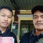 Pengusaha rental motor, Lukman Prasetiyo, didampingi Anggota Ormas PSIB Kebumen, Fathurrozi/Fauzi, di Polsek Sruweng. 