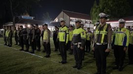 Apel patroli skala besar tim gabungan Polres Kebumen,Kodim 0709 Kebumen serta Satpol PP Kebumen, halaman Pendopo Kebumen, Jumat malam, 8 November 2024.