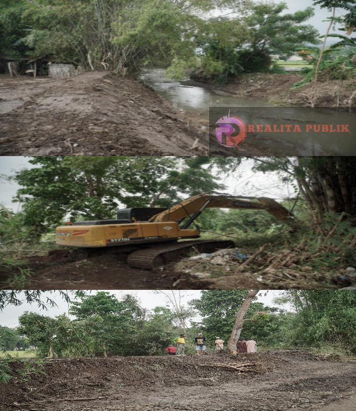 Kondisi Sungai Sletreng di Desa Kalianget, Kecamatan Banyuglugur, Kabupaten Situbondo, Jawa Timur, setelah PT Wika melakukan normalisasi (Foto: realita publik.id)