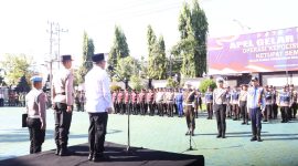 Polresta Banyuwangi Gelar apel Pasukan pengamanan Operasi Ketupat Semeru 2025 di Halaman Mako Polresta Banyuwangi.Kamis (20/3/2025) 