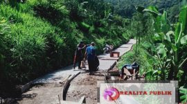 Proyek jalan rabat di Desa Alas Bayur, Kecamatan Mlandingan, Kabupaten Situbondo, Jawa Timur, Senin, 3 Maret 2025. (Foto: realitapublik.id);