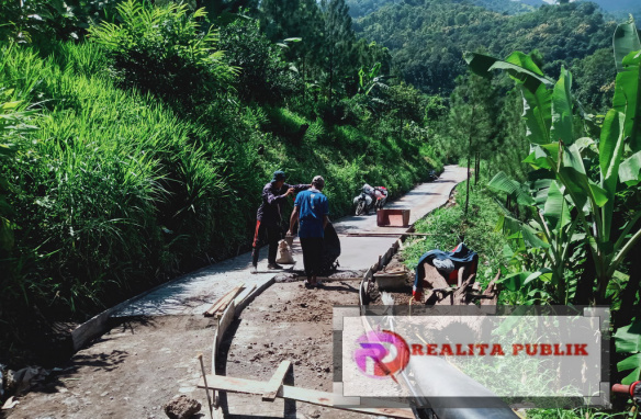 Proyek jalan rabat di Desa Alas Bayur, Kecamatan Mlandingan, Kabupaten Situbondo, Jawa Timur, Senin, 3 Maret 2025. (Foto: realitapublik.id);