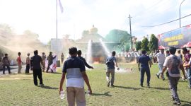 Polres Kebumen melakukan latihan taktis dan penanganan konflik sosial. (Foto:Wahyudin/realitapublik.id)