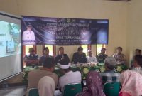 Musdes Tamansari terkait Laporan Realisasi APBDes Tahap I, di Aula Gedung PGRI Kecamatan Tamansari, Kabupaten Bogor. (Foto:Lucy/realitapublik.id) 