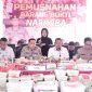 Konferensi pers pengungkapan kasus narkoba semester pertama tahun 2025 di gedung Direktorat Reserse Narkoba Polda Jatim, Rabu (9/7/2025).