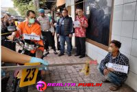 Polsek Sukun gelar rekontruksi kasus pembunuhan di Losmen Windu Kentjono, Kota Malang. 
