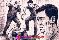 Ilustrasi saat kejadian pengeroyokan di luar area tarik tambang 