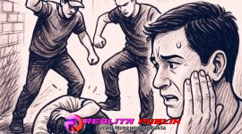 Ilustrasi saat kejadian pengeroyokan di luar area tarik tambang 