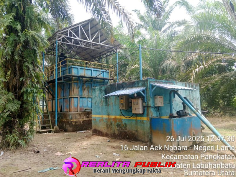 Bangunan Pamsimas di Desa Sennah, Kecamatan Pangkatan, Kabupaten Labuhanbatu. (Foto ' Jepril Harefa/realitapublik.id)