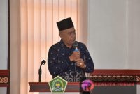 Kepala Kantor Kementerian Agama Kabupaten Bener Meriah Drs. H Maiyusri MAg membuka acara sosialisasi sertifikasi tanah wakaf bertempat di Aula Pusat Layanan Haji dan Umrah Terpadu (PLHUT).