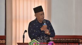 Kepala Kantor Kementerian Agama Kabupaten Bener Meriah Drs. H Maiyusri MAg membuka acara sosialisasi sertifikasi tanah wakaf bertempat di Aula Pusat Layanan Haji dan Umrah Terpadu (PLHUT).