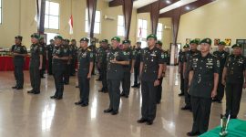 Kasdam Kasuari, Brigjen TNI Dian Hardiana, S.I.P., Pimpin Sertijab dan Tradisi Satuan, di Aula Makodam, Trikora, Arfai 1, Manokwari, Papua Barat, pada Rabu (3/9/2025)