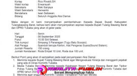 Surat MTB terkait agenda aksi damai. (Foto: Rodi Sandra/realitapublik.id) 