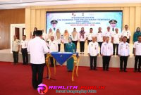 Sekretaris Daerah Kabupaten Lampung Utara, Drs, Lekok, M.M, saat acara pengukuhan pengurus TP-PKK dan Posyandu, 10 September 2025. (Foto: Rody Sandra/realitapublik.id)