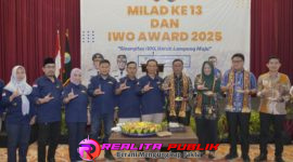 IWO Lampung dalam acara Milad ke-13 IWO, Selasa 9 September 2025.(Poto: Rody Sandra/realitapublik.id)