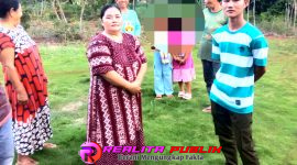 Sejumlah warga saat berada disekitaran lokasi perluasan jaringan PLN di Dusun 5 Tapak Jaya, Desa Desa Cempaka Timur, Kecamatan Sungkai Jaya, Kabupaten Lampung Utara. Sabtu, 13 September 2025. (Foto: Rody Sandra/realitapublik.id)