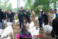 Bupati Ir. Novriwan Jaya dan Wabup Nadirsyah saat menghadiri Pengukuhan Komunitas Bolo Ngarit di Tiyuh Margodadi. (Foto: Rody Sandra/Realita Publik)