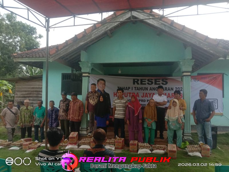 Anggota DPRD Provinsi Lampung dari Fraksi Partai Golkar, H. Putra Jaya Umar, S.T., saat kegiatan Reses Tahap I 2026 di Tiyuh (Desa) Karta Raya, Kecamatan Tulang Bawang Udik, Kabupaten Tulang Bawang Barat, pada Senin (02/03/2026).