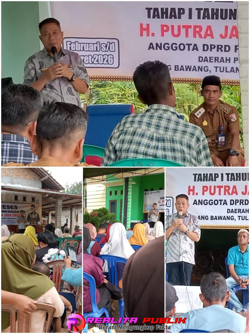 Anggota DPRD Provinsi Lampung dari Fraksi Partai Golkar, H. Putra Jaya Umar, S.T., melaksanakan agenda Reses Tahap I Tahun 2026 di Tulang Bawang Barat. 