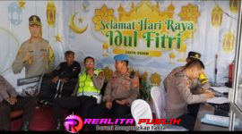 Jajaran Pejabat Utama (PJU) Polres Lampung Utara melakukan inspeksi ke Pos Pelayanan (Pos Yan) Kelapa Tujuh dan Pos Pengamanan (Pos Pam) Simpang Propau, Sabtu (14/3/2026).