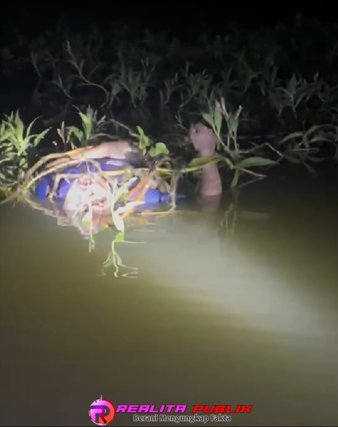 Sesosok Mayat Pria Tanpa Identitas Ditemukan Mengapung di Sungai Belakang Pabrik BTJ, Tiyuh Karta, Kecamatan Tulang Bawang Udik, Kabupaten Tulang Bawang Barat (Tubaba). 