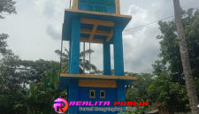 Hasil pekerjaan proyek air bersih di Desa Purbasakti, Kecamatan Abung Surakarta, Kabupaten Lampung Utara. (Photo: Rodi Sandra/realitapublik.id) 