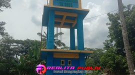 Hasil pekerjaan proyek air bersih di Desa Purbasakti, Kecamatan Abung Surakarta, Kabupaten Lampung Utara. (Photo: Rodi Sandra/realitapublik.id) 