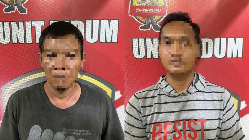 Dua orang terduga pelaku pencurian BBM Rd dan In. 