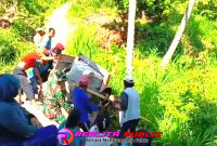 Pembangunan Jembatan Garuda Merah Putih di Desa Campoan, Kecamatan Mlandingan, Kabupaten Situbondo, Jawa Timur. 