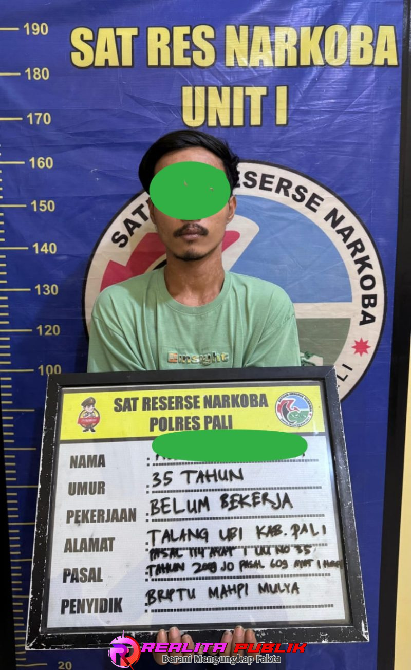 Polres PALI Tangkap Pengedar Sabu di Pasar Bhayangkara, 7 Paket Siap Edar Disita