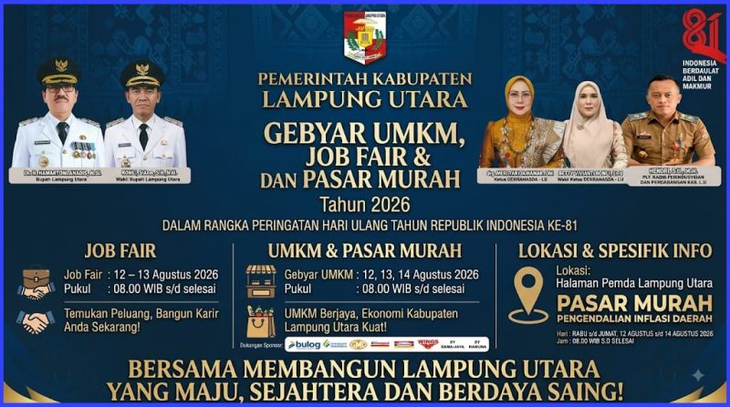 Dongkrak Ekonomi Warga, Pemkab Lampung Utara Gelar Tiga Event Strategis Jelang HUT RI
