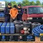 Tim gabungan pengamanan Pertamina EP Pendopo Field amankan Pelaku dan barang bukti.